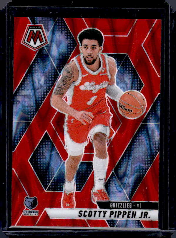 2024-25 Panini Mosaic #132 Scotty Pippen Jr. Red Seismic Mosaic #/299