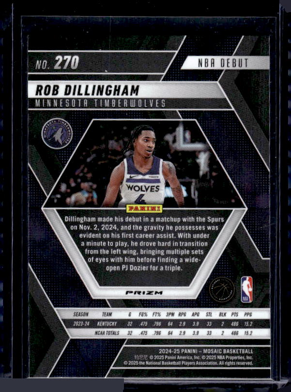 2024-25 Panini Mosaic #270 Rob Dillingham Genesis Mosaic