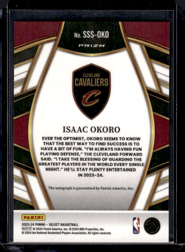 2023-24 Panini Select #SSS-OKO Isaac Okoro Signature Selections