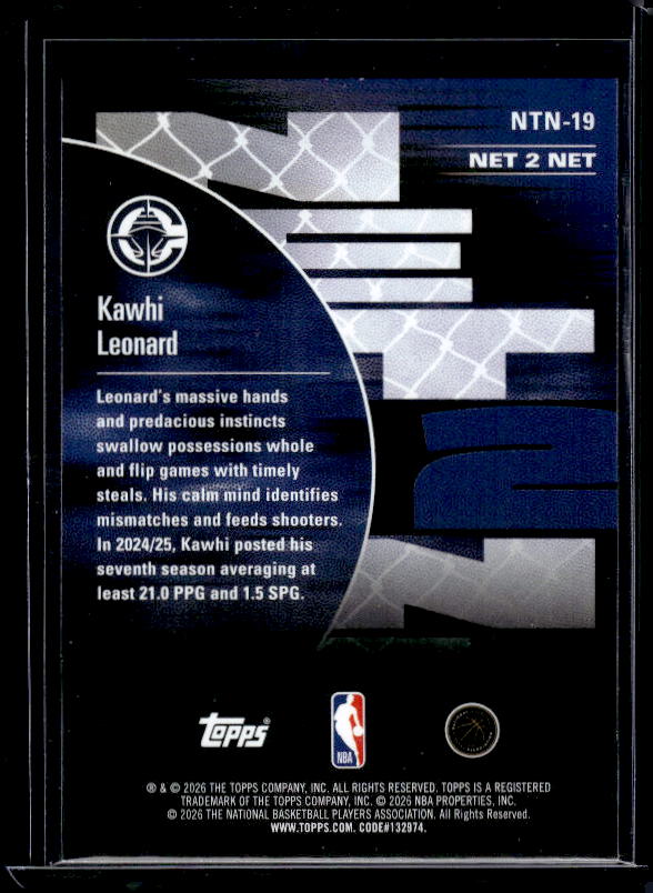 2025-26 Hoops #NTN-19 Kawhi Leonard Net 2 Net Green Hoops