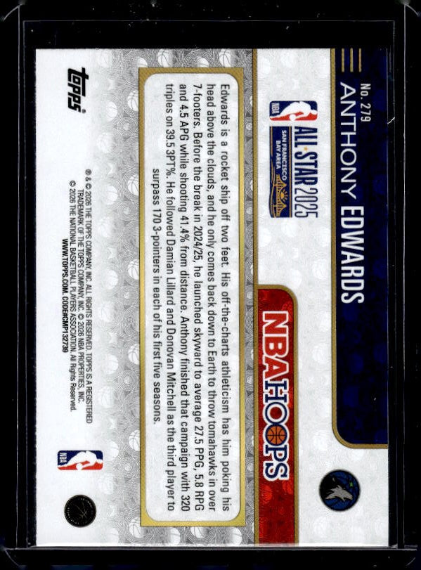 2025-26 Hoops #279 Anthony Edwards Green Hoops