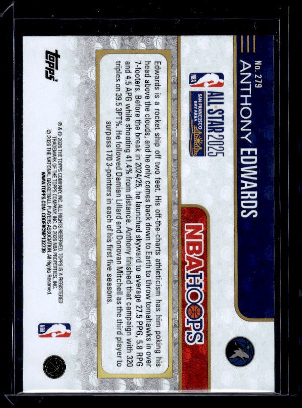 2025-26 Hoops #279 Anthony Edwards Green Hoops