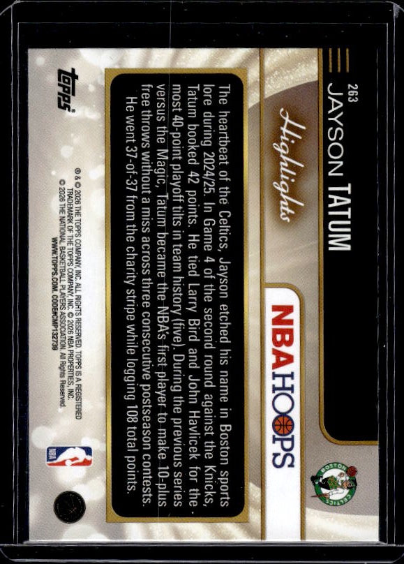 2025-26 Hoops #263 Jayson Tatum Light Burst