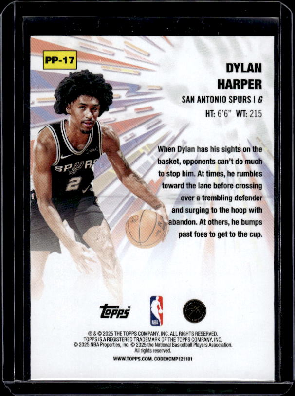 2025-26 Topps #PP-17 Dylan Harper Power Players