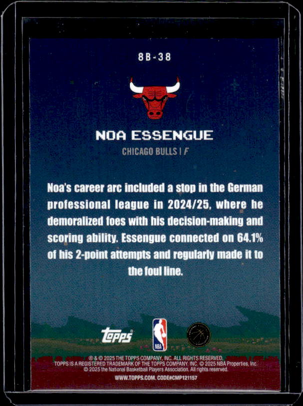 2025-26 Topps #8B-38 Noa Essengue 8-Bit Ballers
