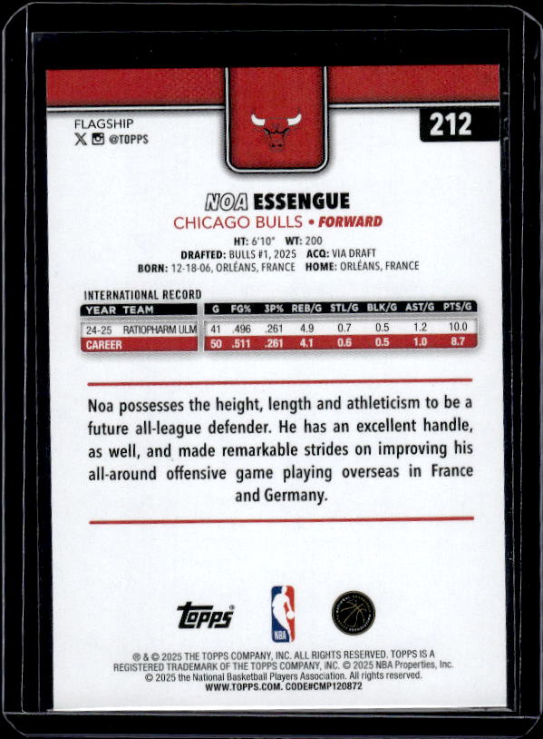 2025-26 Topps #212 Noa Essengue