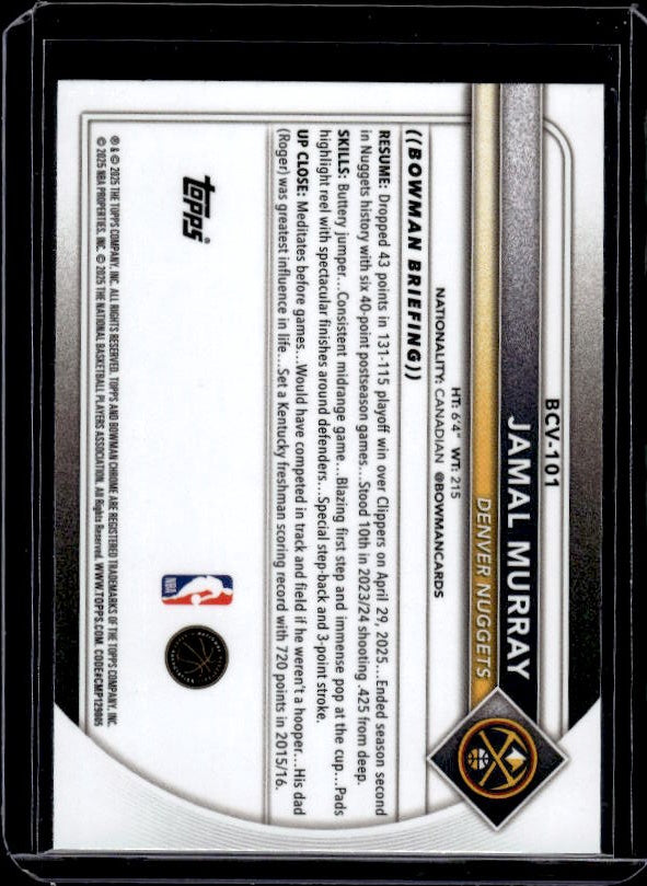 2025-26 Bowman #BCV-101 Jamal Murray Chrome