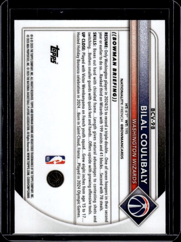 2025-26 Bowman #BCV-98 Bilal Coulibaly Chrome