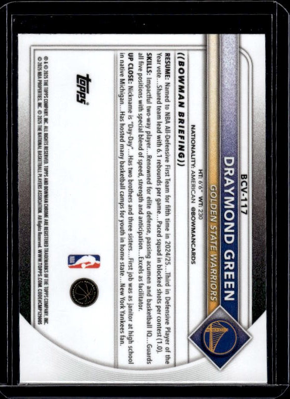 2025-26 Bowman #BCV-117 Draymond Green Chrome