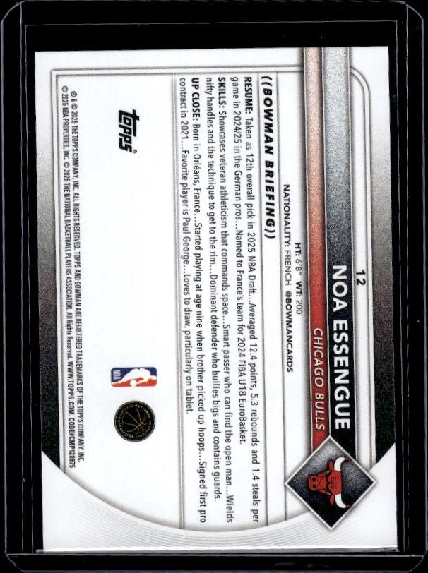 2025-26 Bowman #12 Noa Essengue