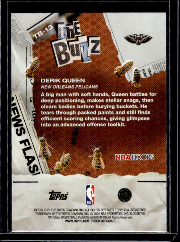 2025-26 Hoops #TB-13 Derik Queen The Buzz