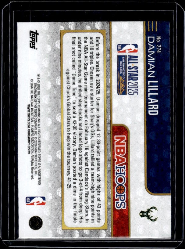 2025-26 Hoops #274 Damian Lillard