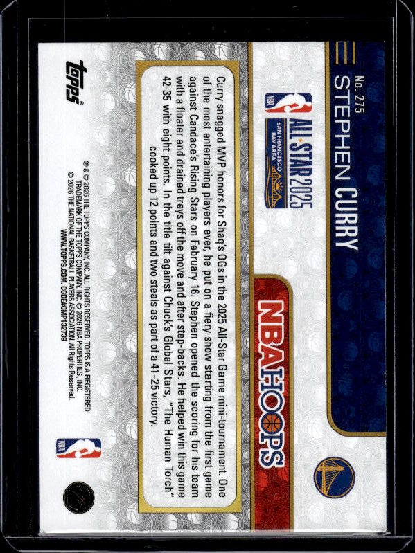 2025-26 Hoops #275 Stephen Curry