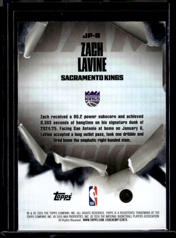 2025-26 Hoops #JP-8 Zach Lavine Jam Packed
