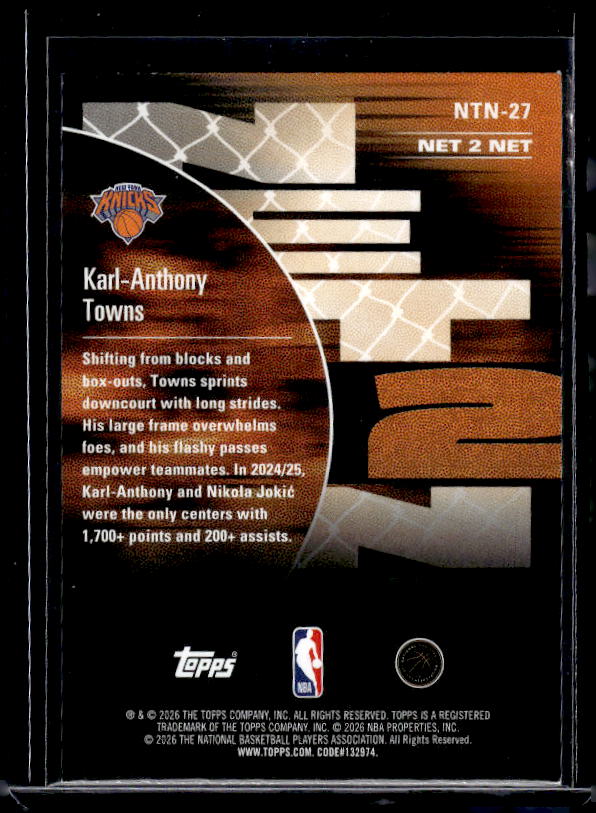 2025-26 Hoops #NTN-27 Karl-Anthony Towns Net 2 Net