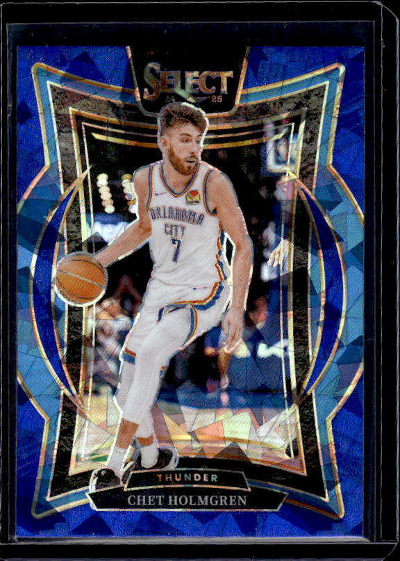 2024-25 Panini Select #1 Chet Holmgren Blue Cracked Ice Prizm