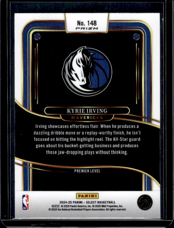 2024-25 Panini Select #148 Kyrie Irving Blue Cracked Ice Prizm