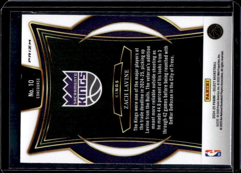 2024-25 Panini Select #10 Zach LaVine Blue Cracked Ice Prizm