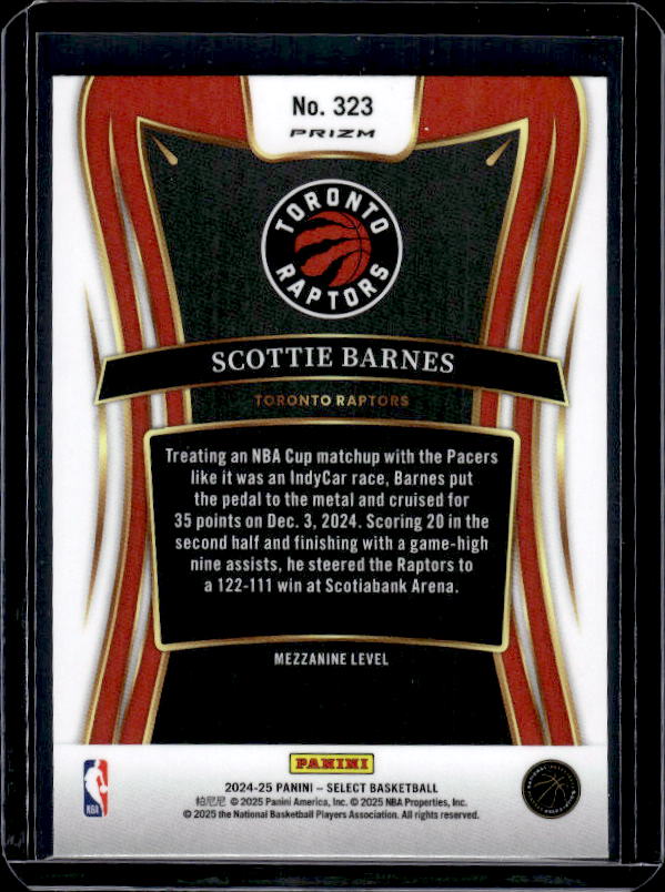 2024-25 Panini Select #323 Scottie Barnes Blue Prizm