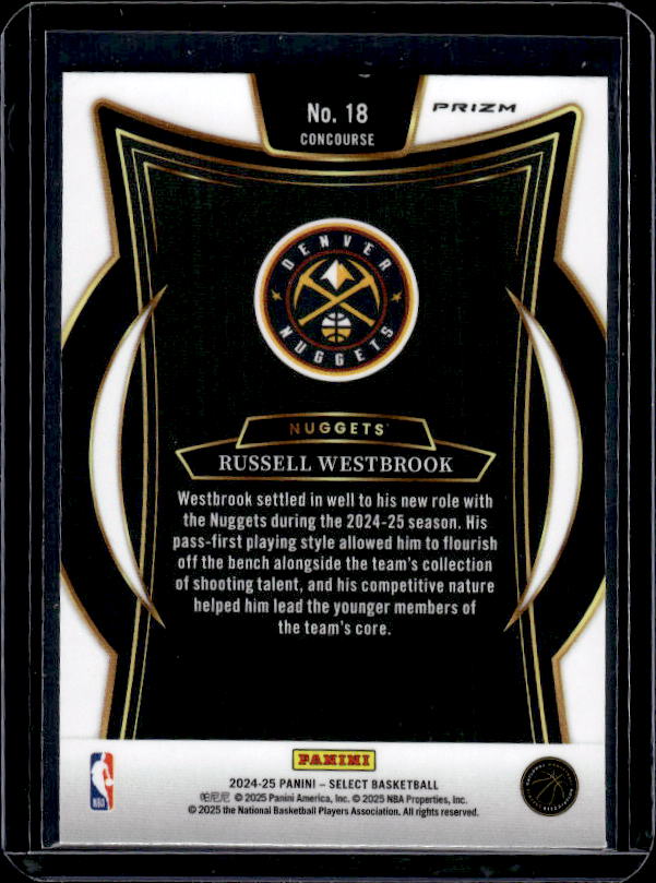 2024-25 Panini Select #18 Russell Westbrook Blue Cracked Ice Prizm