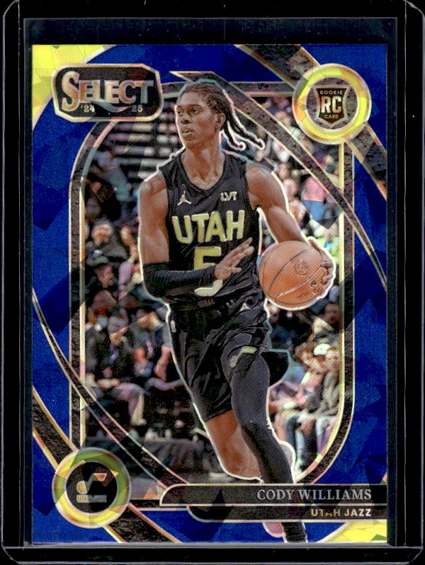 2024-25 Panini Select #296 Cody Williams Blue Cracked Ice Prizm