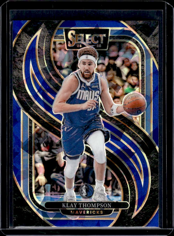 2024-25 Panini Select #108 Klay Thompson Blue Cracked Ice Prizm