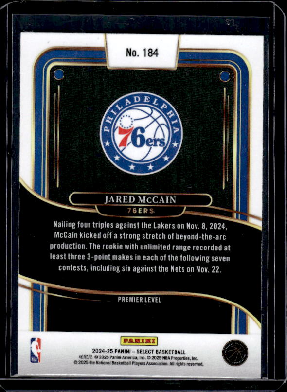 2024-25 Panini Select #184 Jared McCain