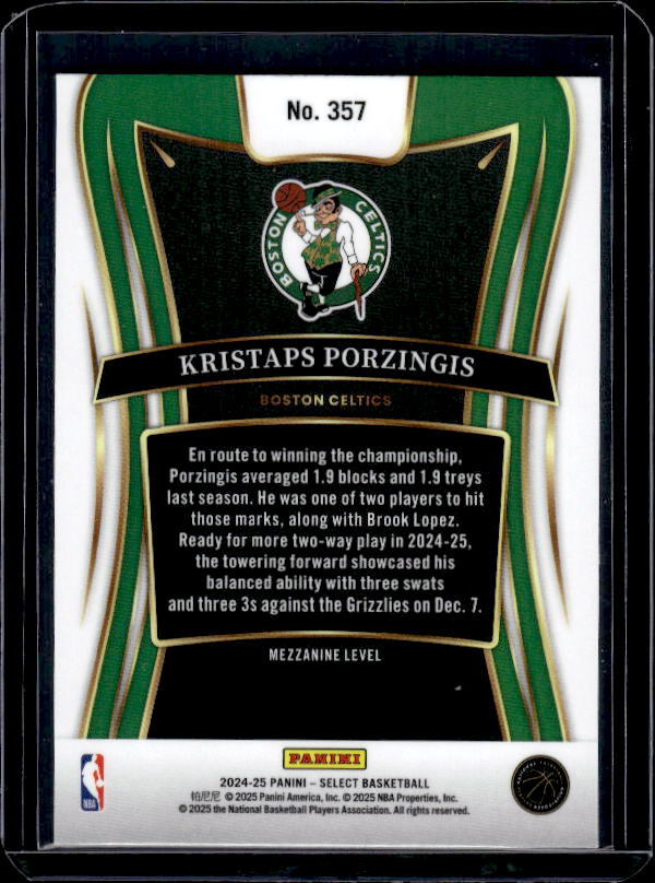 2024-25 Panini Select #357 Kristaps Porzingis