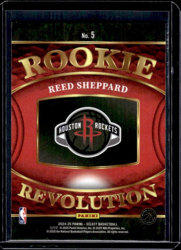 2024-25 Panini Select #5 Reed Sheppard Rookie Revolution