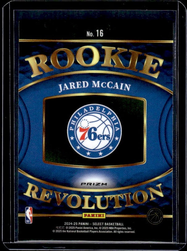 2024-25 Panini Select #16 Jared McCain Rookie Revolution Green Prizms