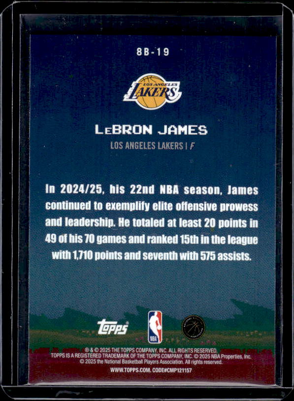 2025-26 Topps #8B-19 LeBron James 8-Bit Ballers