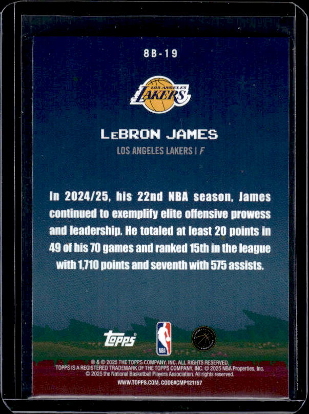 2025-26 Topps #8B-19 LeBron James 8-Bit Ballers