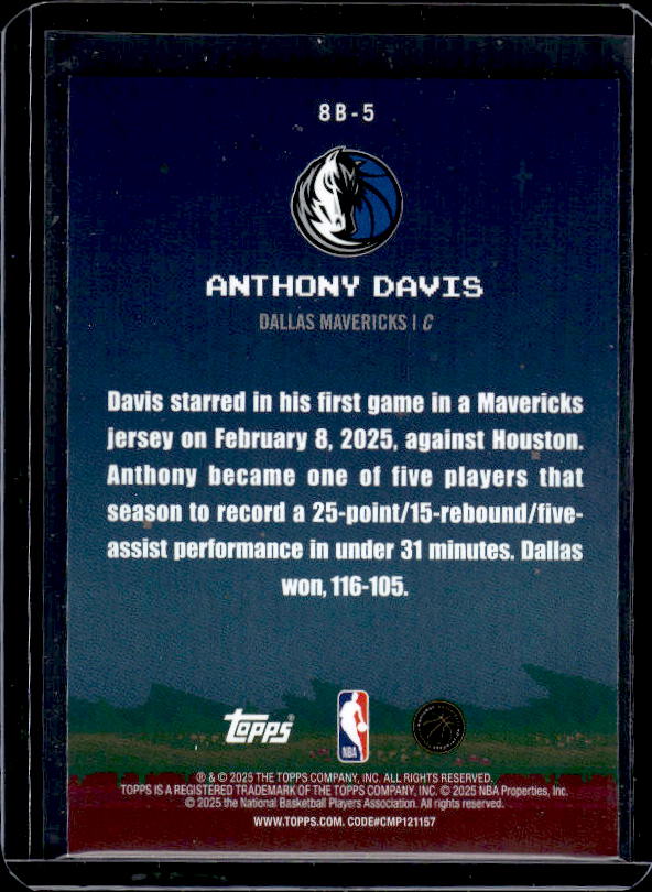 2025-26 Topps #8B-5 Anthony Davis 8-Bit Ballers