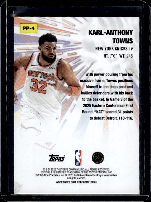 2025-26 Topps #PP-4 Karl-Anthony Towns