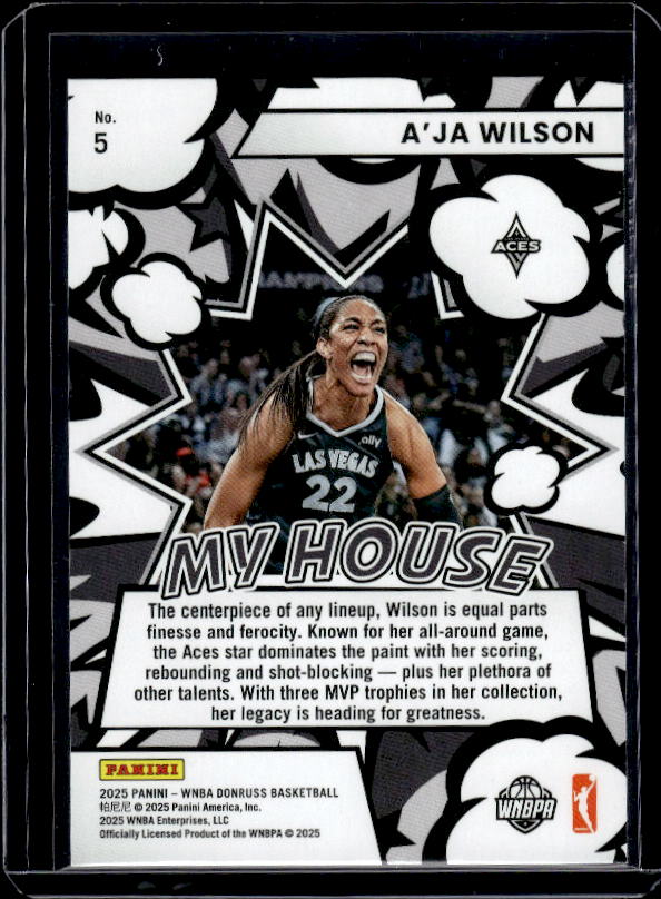 2025 Donruss WNBA #5 A'ja Wilson My House