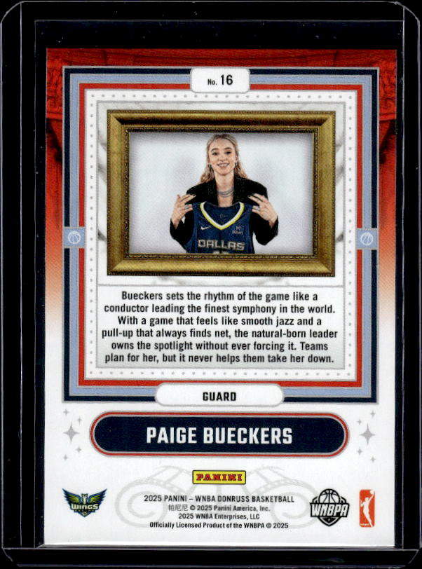 2025 Donruss WNBA #16 Paige Bueckers Franchise Features