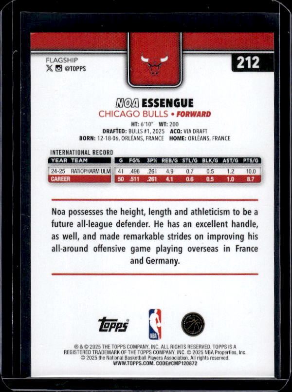 2025-26 Topps #212 Noa Essengue