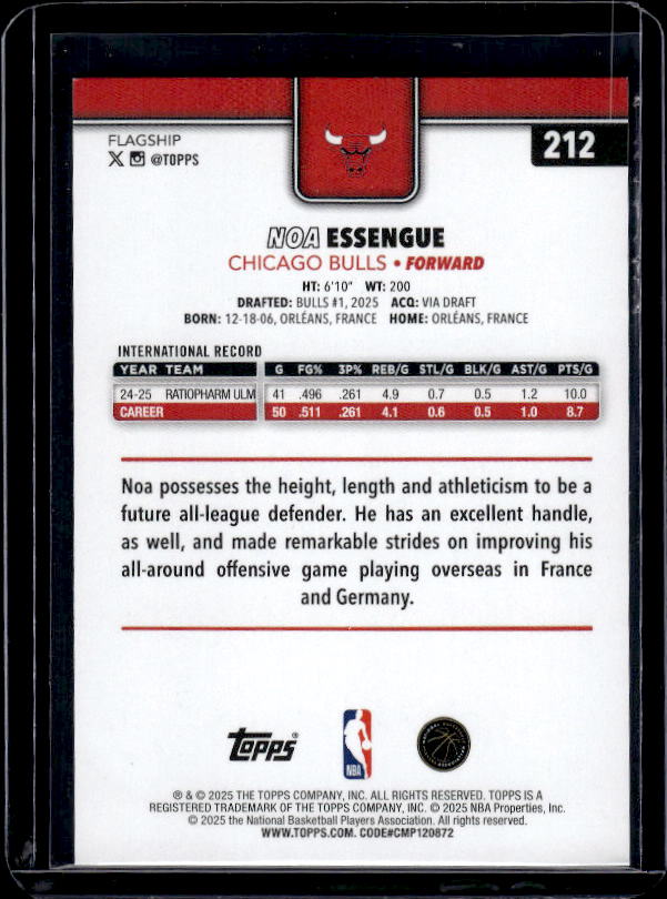 2025-26 Topps #212 Noa Essengue