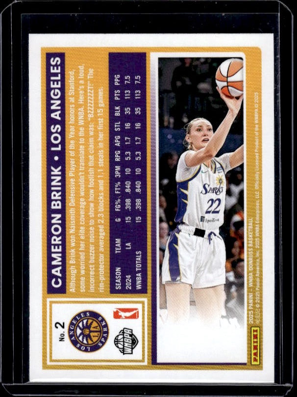 2025 Donruss WNBA #2 Cameron Brink