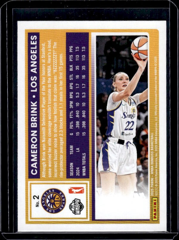 2025 Donruss WNBA #2 Cameron Brink