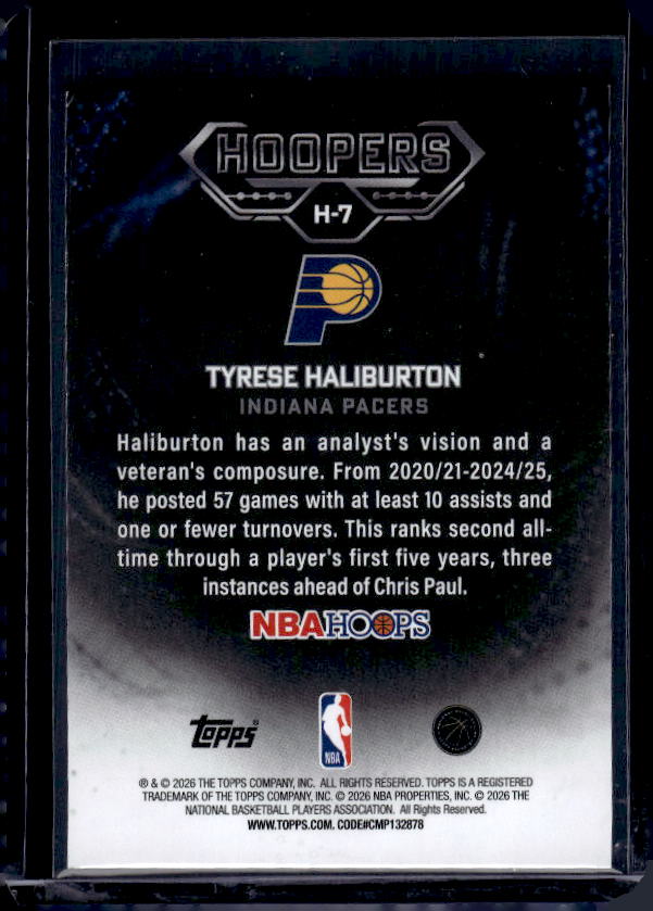 2025-26 Topps NBA HOOPS Hoopers Tyrese Haliburton #H-7