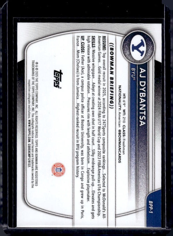 2025-26 Bowman #BPP-1 AJ Dybantsa Prospects
