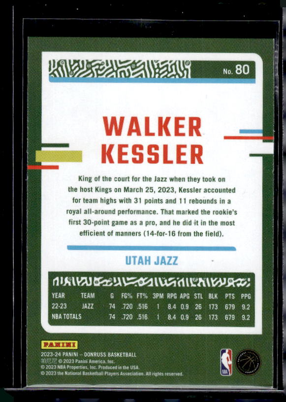 2023-24 Donruss #80 Walker Kessler