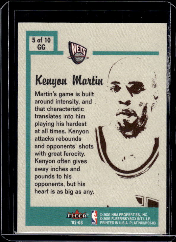 2002-03 Fleer Platinum #5GG Kenyon Martin Guts and Glory