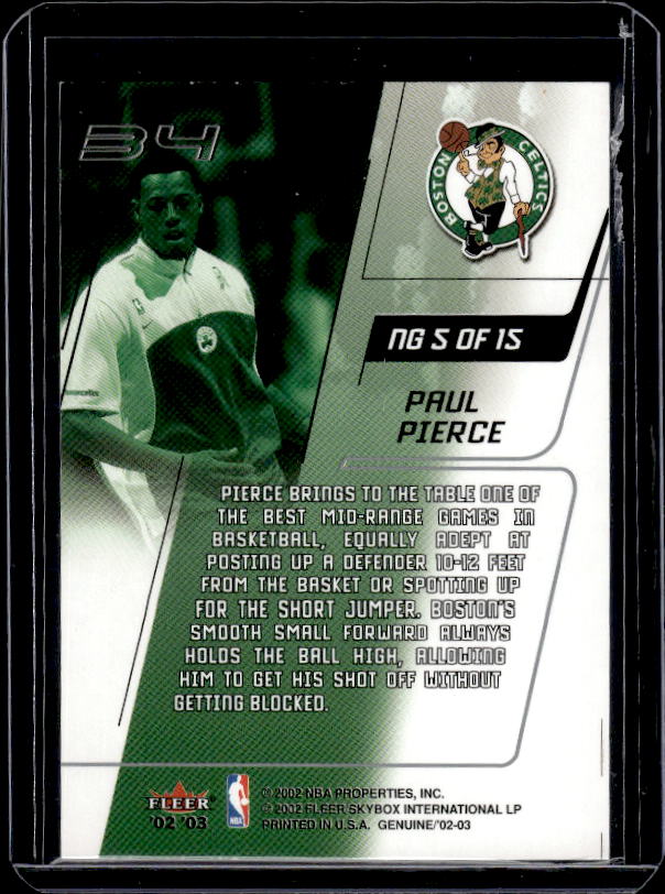 2002-03 Fleer Genuine #NG 5 Paul Pierce Names of the Game