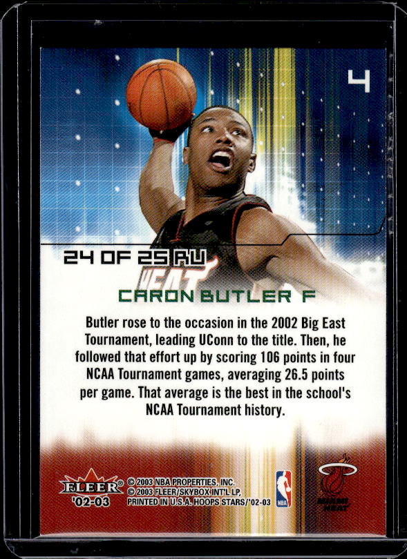 2002-03 Hoops Stars #24 RU Caron Butler Raising Up