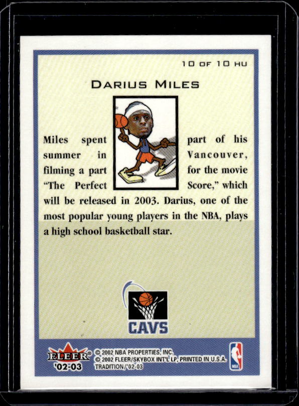 2002-03 Fleer Tradition #10 HU Darius Miles Heads Up