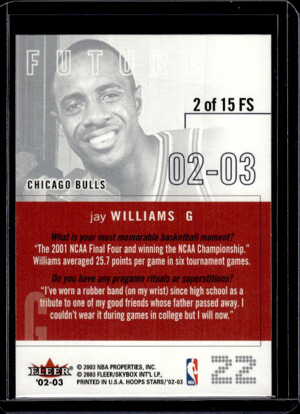2002-03 Hoops Stars #2 FS Jay Williams Future Stars