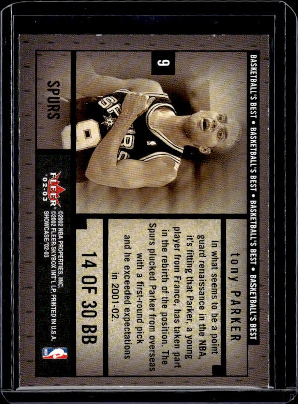 2002-03 Fleer Showcase #14 BB Tony Parker Basketball's Best
