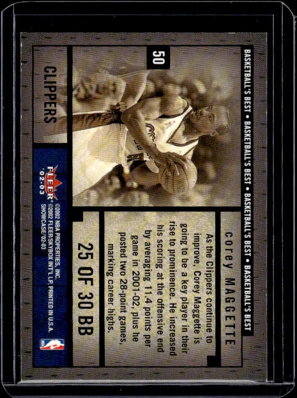 2002-03 Fleer Showcase #25 BB Corey Maggette Basketball's Best